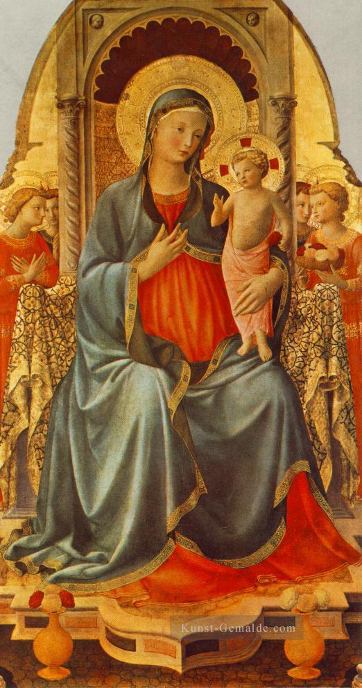 Madonna mit dem Amor und Engel Renaissance Fra Angelico Ölgemälde